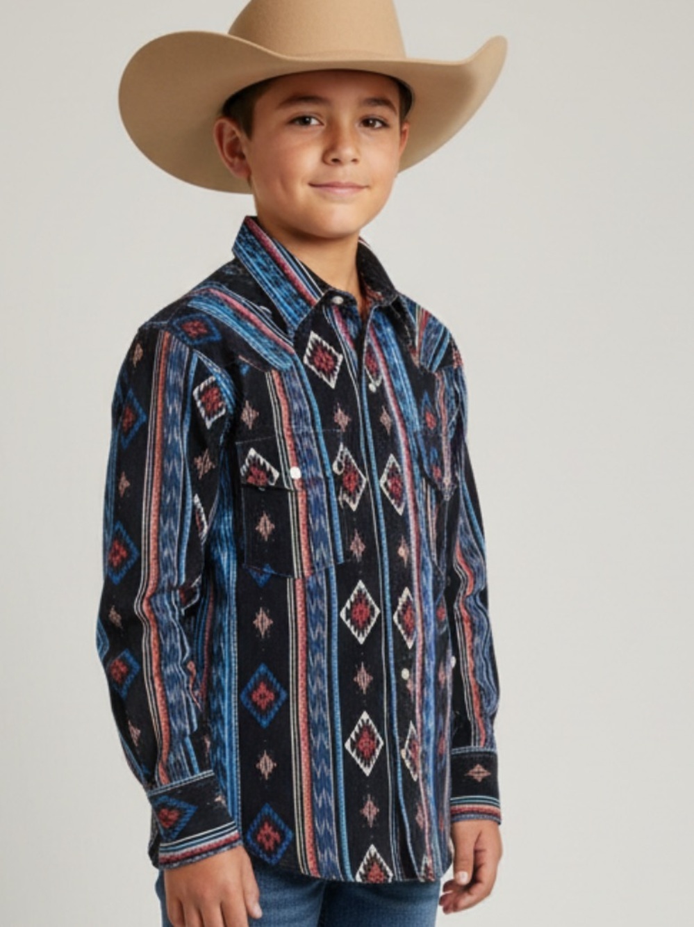 Wrangler boys youth Multicolor Western Shirt